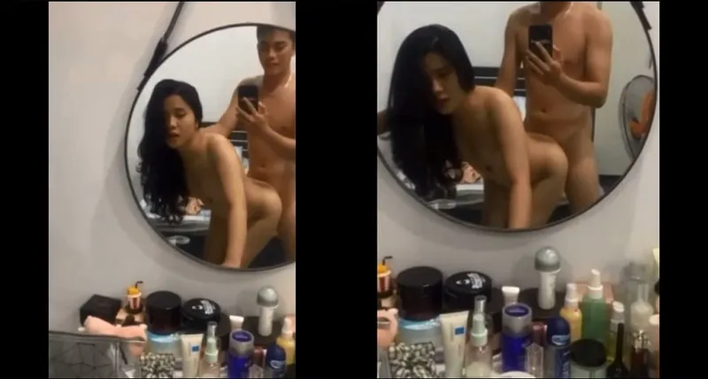 Làm tình nữ học sinh xinh như hoa trước gương