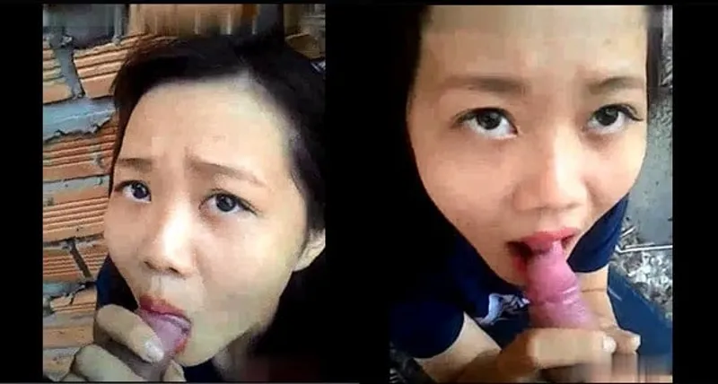 Con ghệ bú cò ở vườn sau nhà